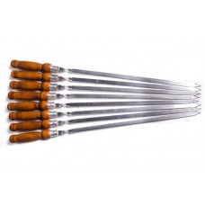 Шампур 10/40 см (нерж.3мм) c деревянной ручкой